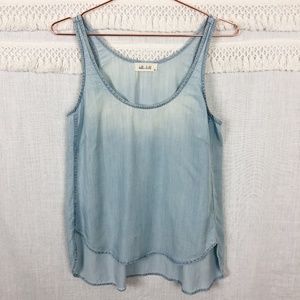 Anthropologie Bella Dahl Chambray High-Low Tank M